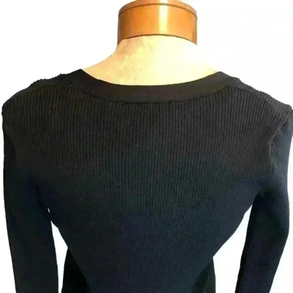 T Tahari Stretchy Viscose Blend Knit Ribbed Cardigan V Neck Sweater Size XS - Picture 7 of 14
